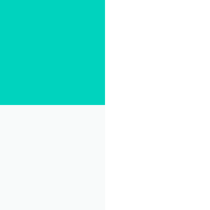 A square divided into four equal color blocks: teal, black, light gray, and white.